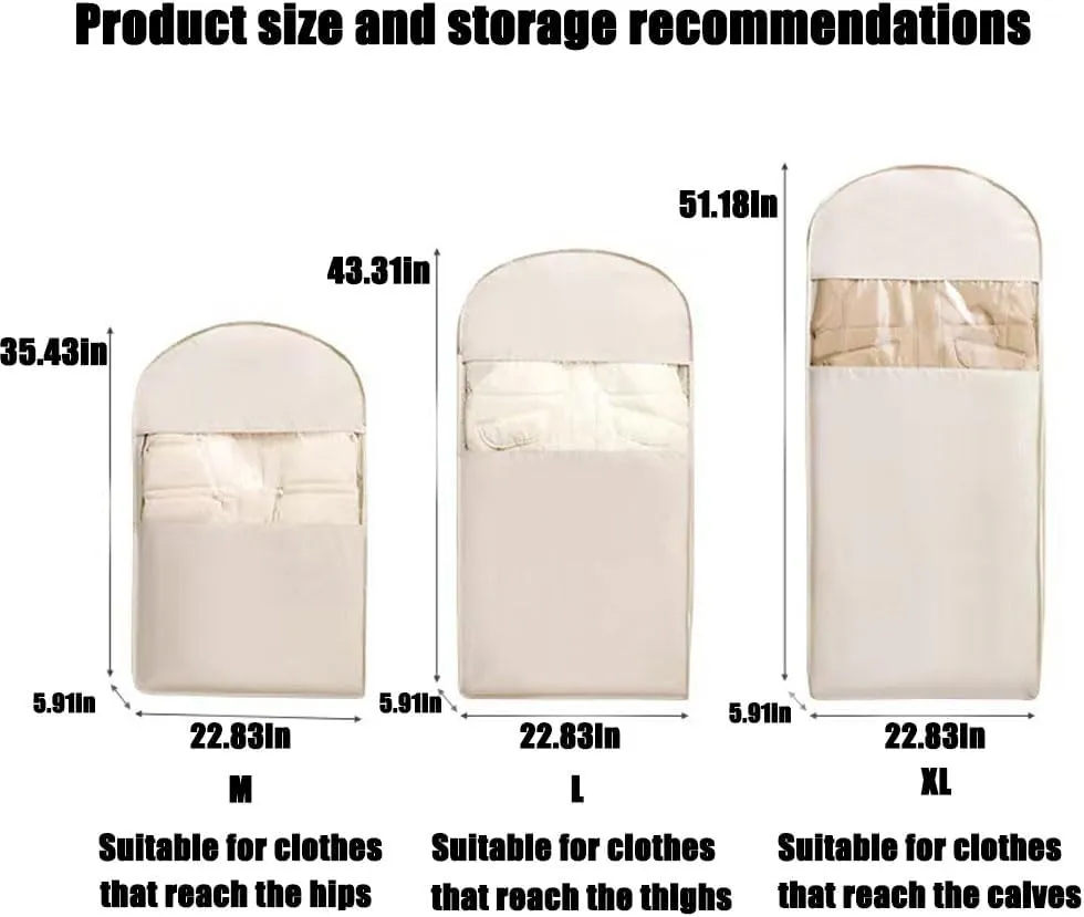 Space Saving Hanging Garment Bag with Self Compression Zipper, Hanging Garment Bag, Closet Organizers & Protector, Clear Garment Bags for Hanging Clothes (Pink, 1Pc L)