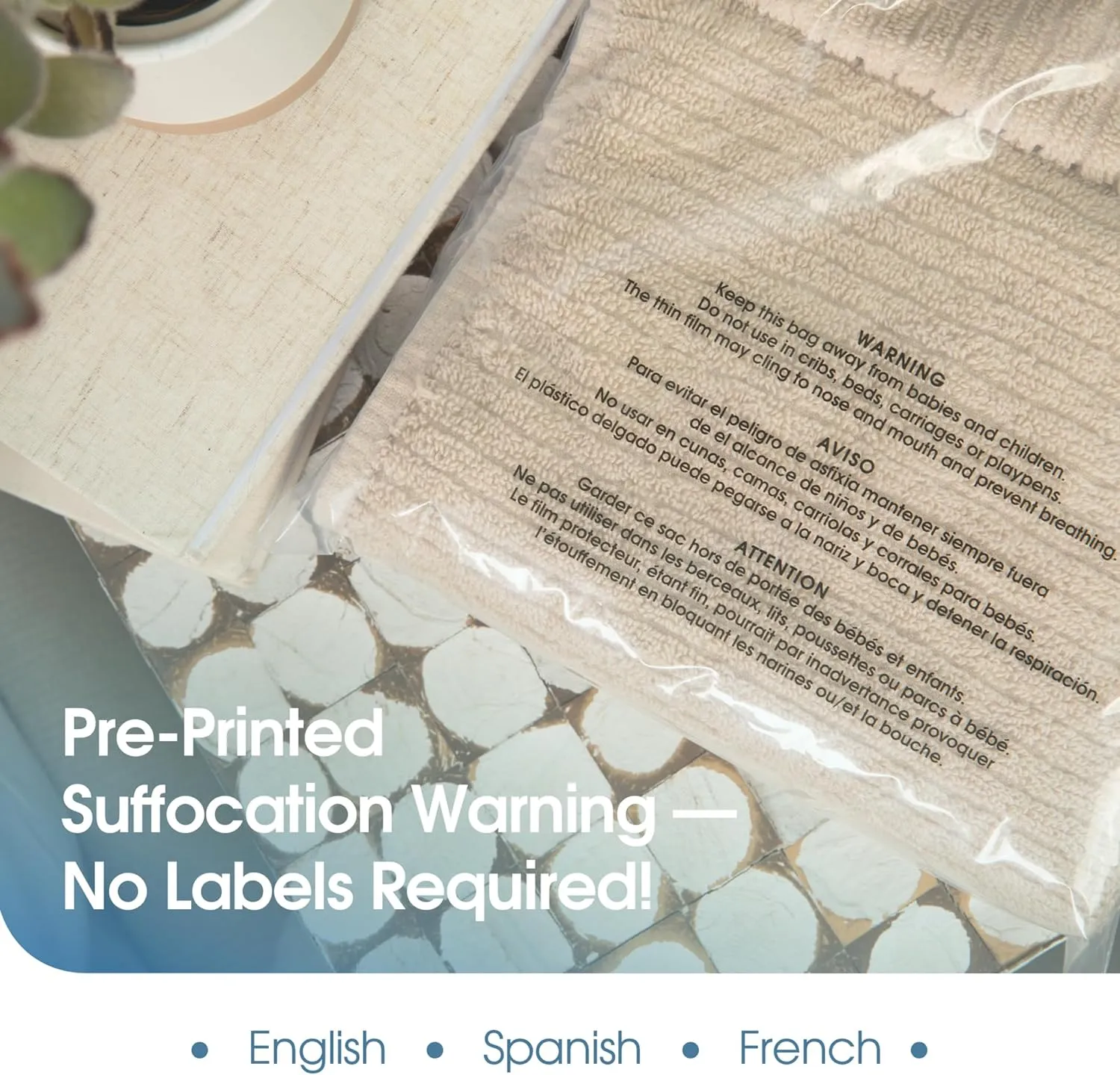 Spartan Industrial - 11 X 14 (200 Count) Self Seal Clear Poly Bags with Suffocation Warning for Packaging, T Shirts & - Resealable Glue