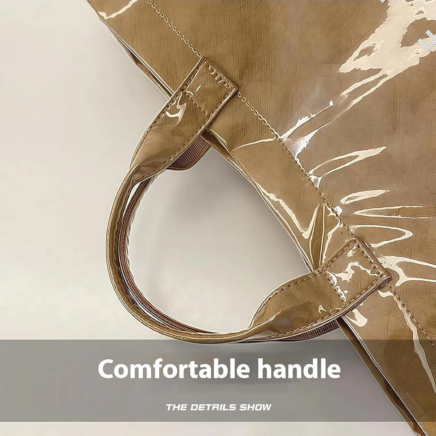 Stellaya Tote Bag, Women's PVC Kraft Paper Tote Bag, Large Shopping Hobo Handbags