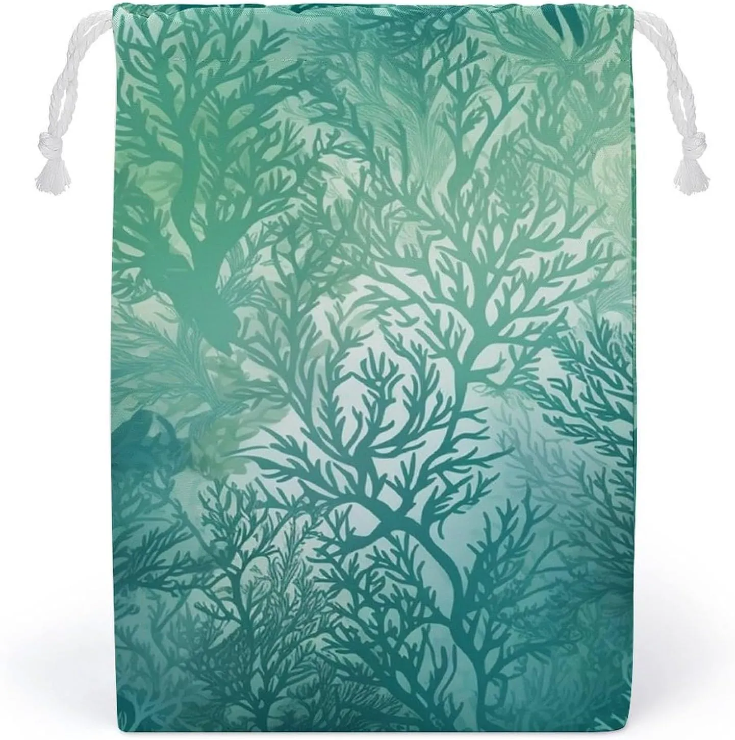 Storage Bags Makeup Bag Toy Bag Reusable Bags Toiletry Green Sea Blue Seaweed Printed Organizer Multi Purpose Foldable Ditty Bag Travel Pouch