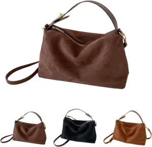 Suede Bag Purse Bags for Women Hobo Crossbody Handbags Tote Slouchy Purses Shoulder Handbag Crescent Satchel