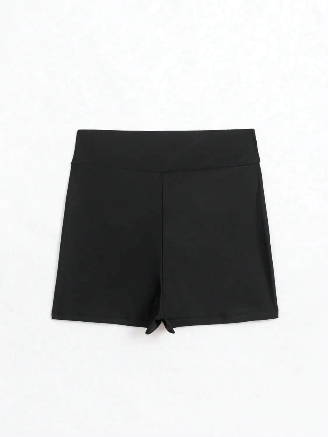 SweatyRocks Women's Solid High Waist Bikini Bottom Crossover High Cut Swimsuit Swim Shorts