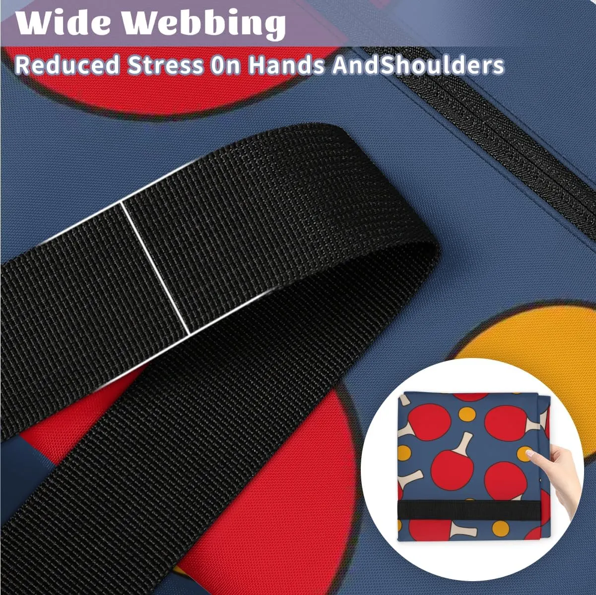 Table Tennis Pattern XXL Heavy Duty Extra Large Moving Bags with Strong Zipper, Moving Supplies Packing Boxes for Moving, Ping Pong