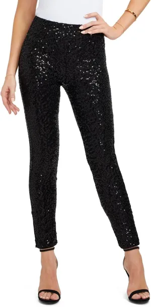 Tipsy Elves Shiny Sequin Leggings for Women for Holiday Outfits and Beyond