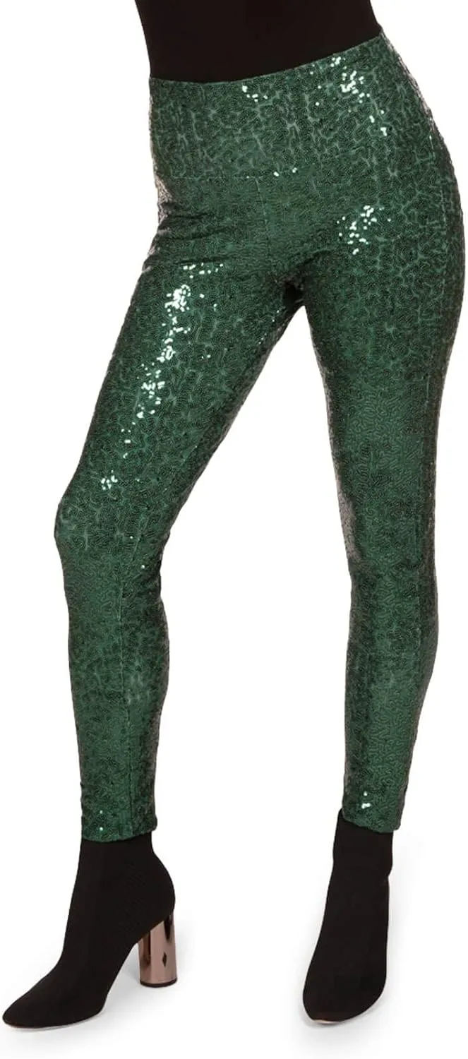 Tipsy Elves Shiny Sequin Leggings for Women for Holiday Outfits and Beyond