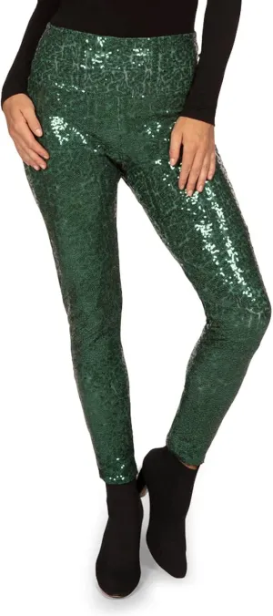 Tipsy Elves Shiny Sequin Leggings for Women for Holiday Outfits and Beyond