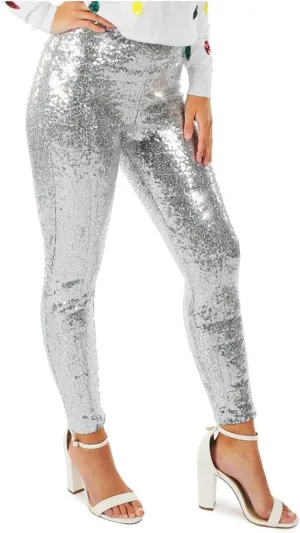 Tipsy Elves Shiny Sequin Leggings for Women for Holiday Outfits and Beyond