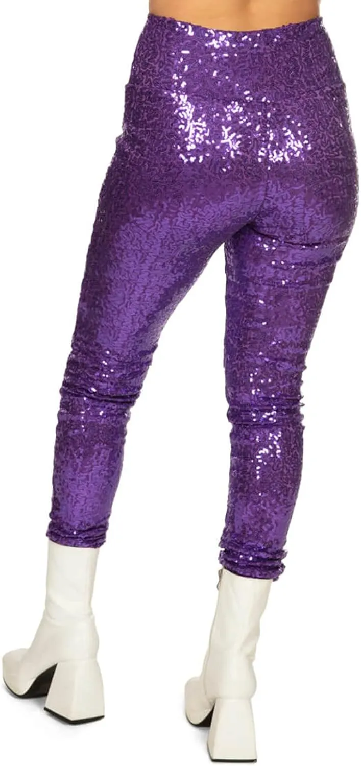 Tipsy Elves Shiny Sequin Leggings for Women for Holiday Outfits and Beyond