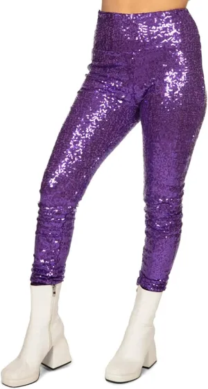 Tipsy Elves Shiny Sequin Leggings for Women for Holiday Outfits and Beyond