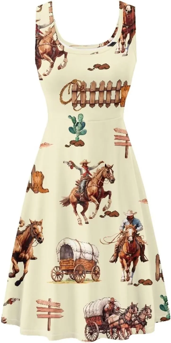 TOADDITDO Womens Summer Sleeveless Tank Dress with 2 Side Pockets XS-4XL Plus Size