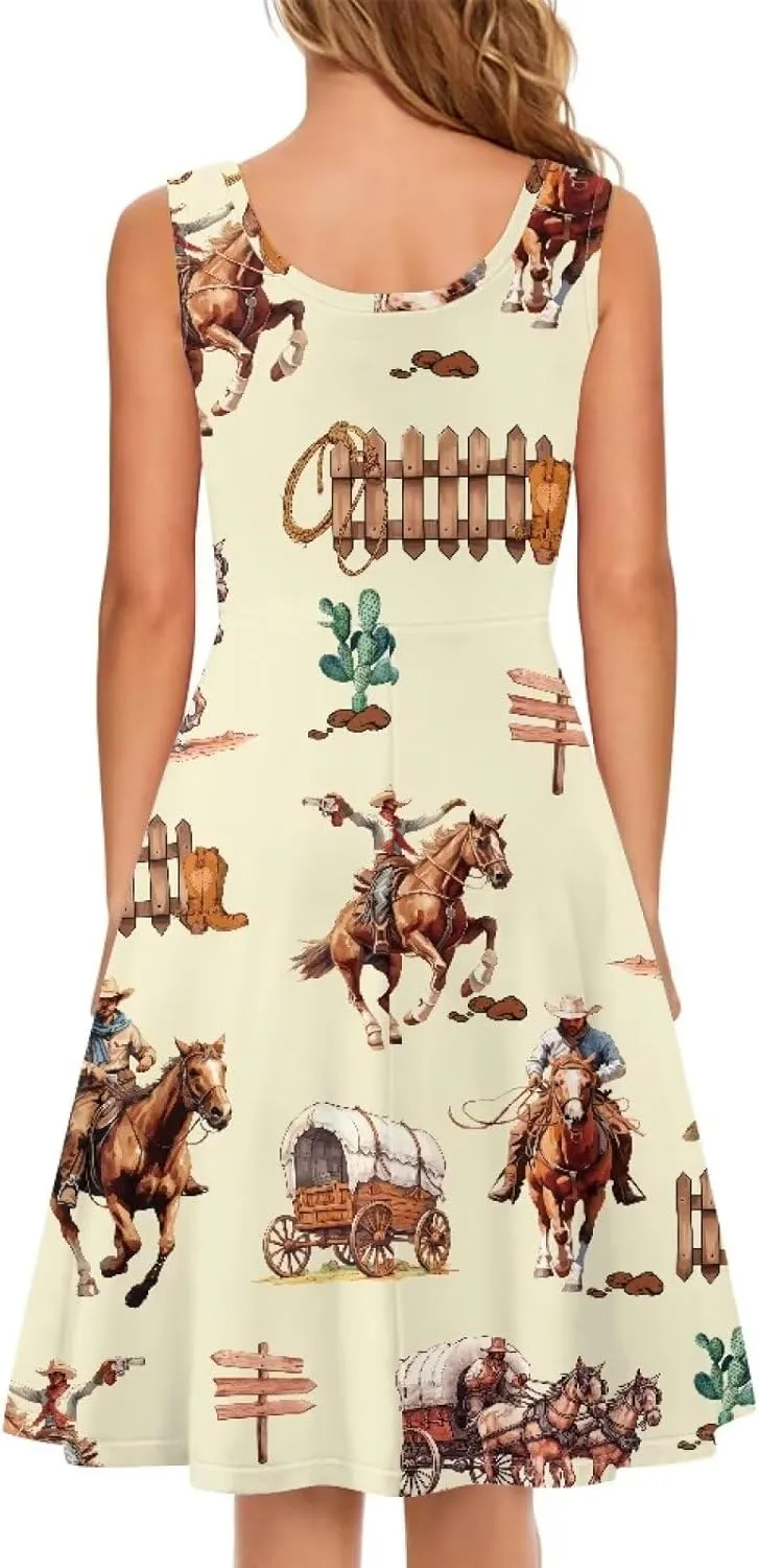 TOADDITDO Womens Summer Sleeveless Tank Dress with 2 Side Pockets XS-4XL Plus Size