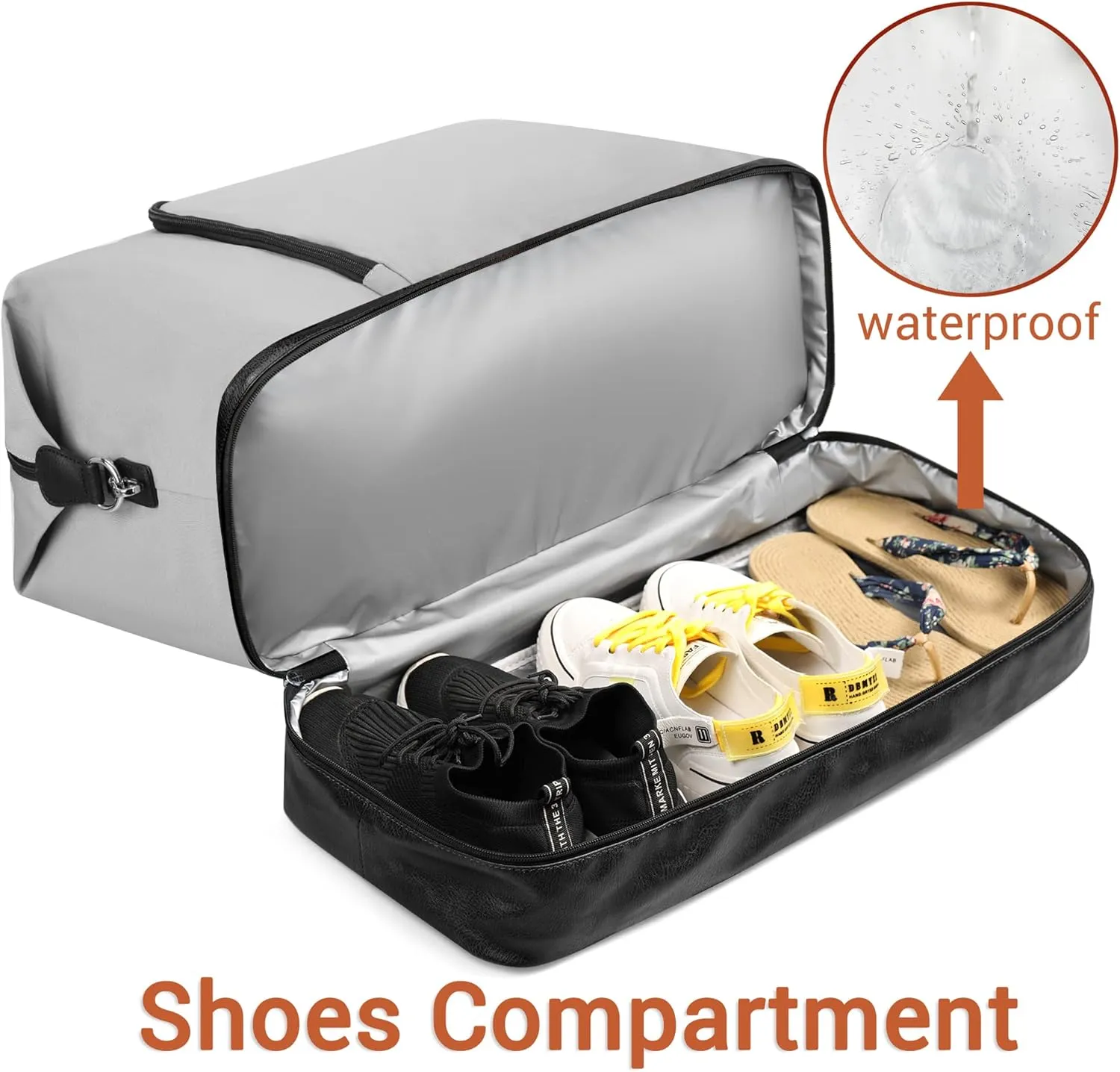 Travel Weekender Bag for Women, Overnight Bag with Shoe Compartment, Oversized Travel Duffel Bag Carry On Tote with Trolley Sleeve 21" for Weekend Travel Business Trip