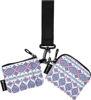 Tribal Vintage Ethnic Wristlet Keychain Wallets for Women Portable Small Coin Purse