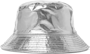 Unisex Metallic Bucket Hat Waterproof Holographic Bucket Hat Fishing Hat Trendy Hip Pop Sun Cap