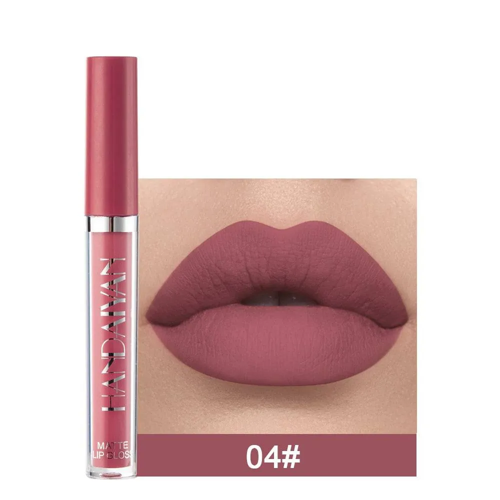 Velvet Matte Lip GLoss Long Lasting Waterproof Makeup Red Nude Liquid Lipsticks Non-Stick Cup Lip Tint