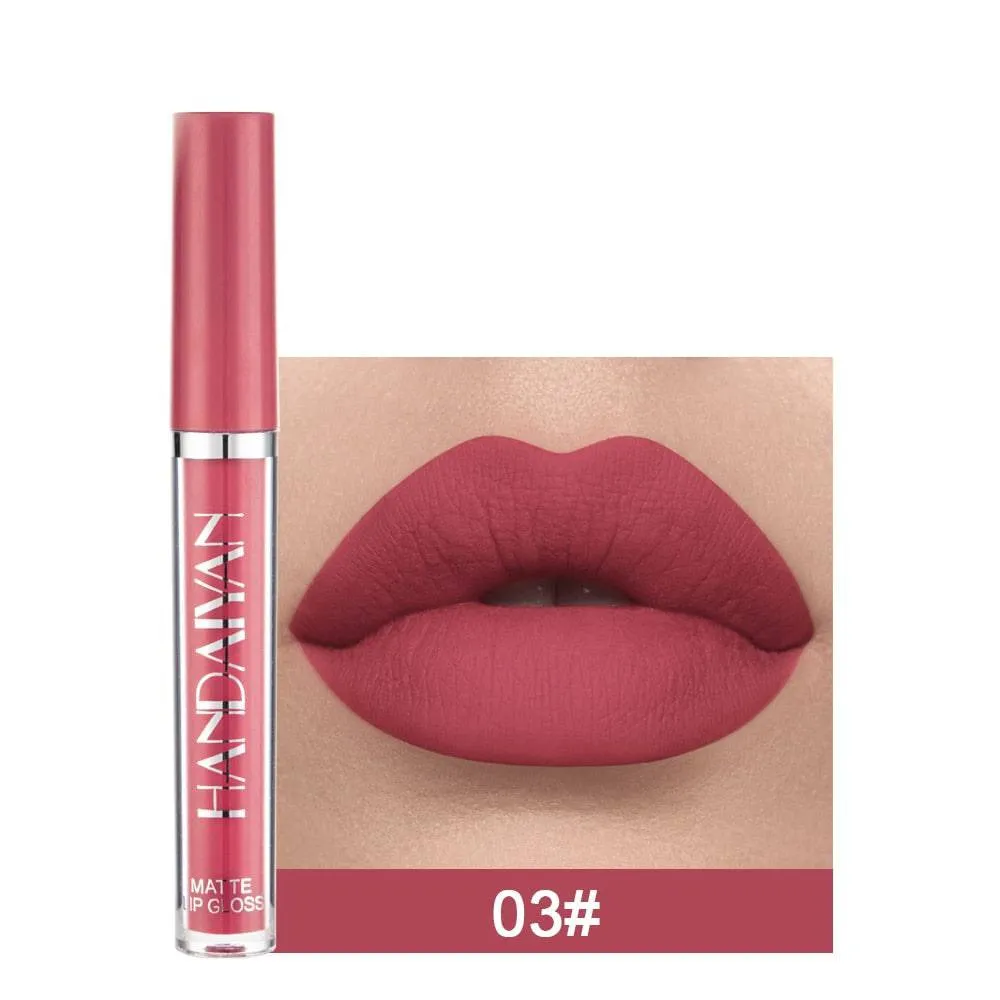 Velvet Matte Lip GLoss Long Lasting Waterproof Makeup Red Nude Liquid Lipsticks Non-Stick Cup Lip Tint
