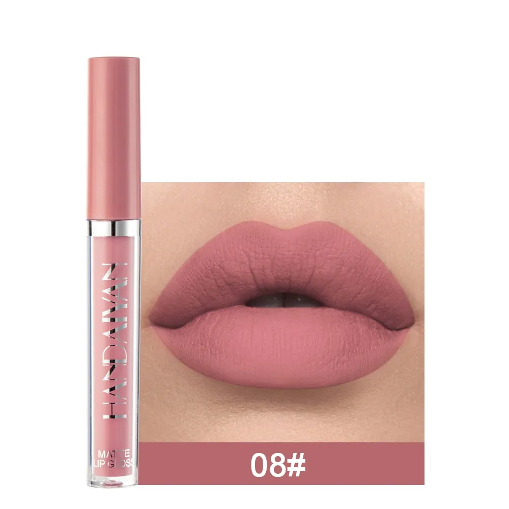 Velvet Matte Lip GLoss Long Lasting Waterproof Makeup Red Nude Liquid Lipsticks Non-Stick Cup Lip Tint