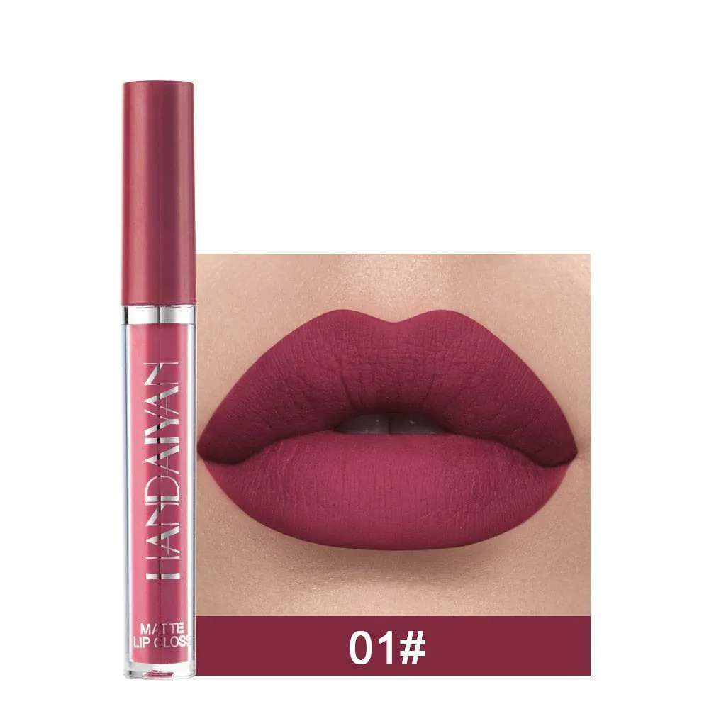 Velvet Matte Lip GLoss Long Lasting Waterproof Makeup Red Nude Liquid Lipsticks Non-Stick Cup Lip Tint