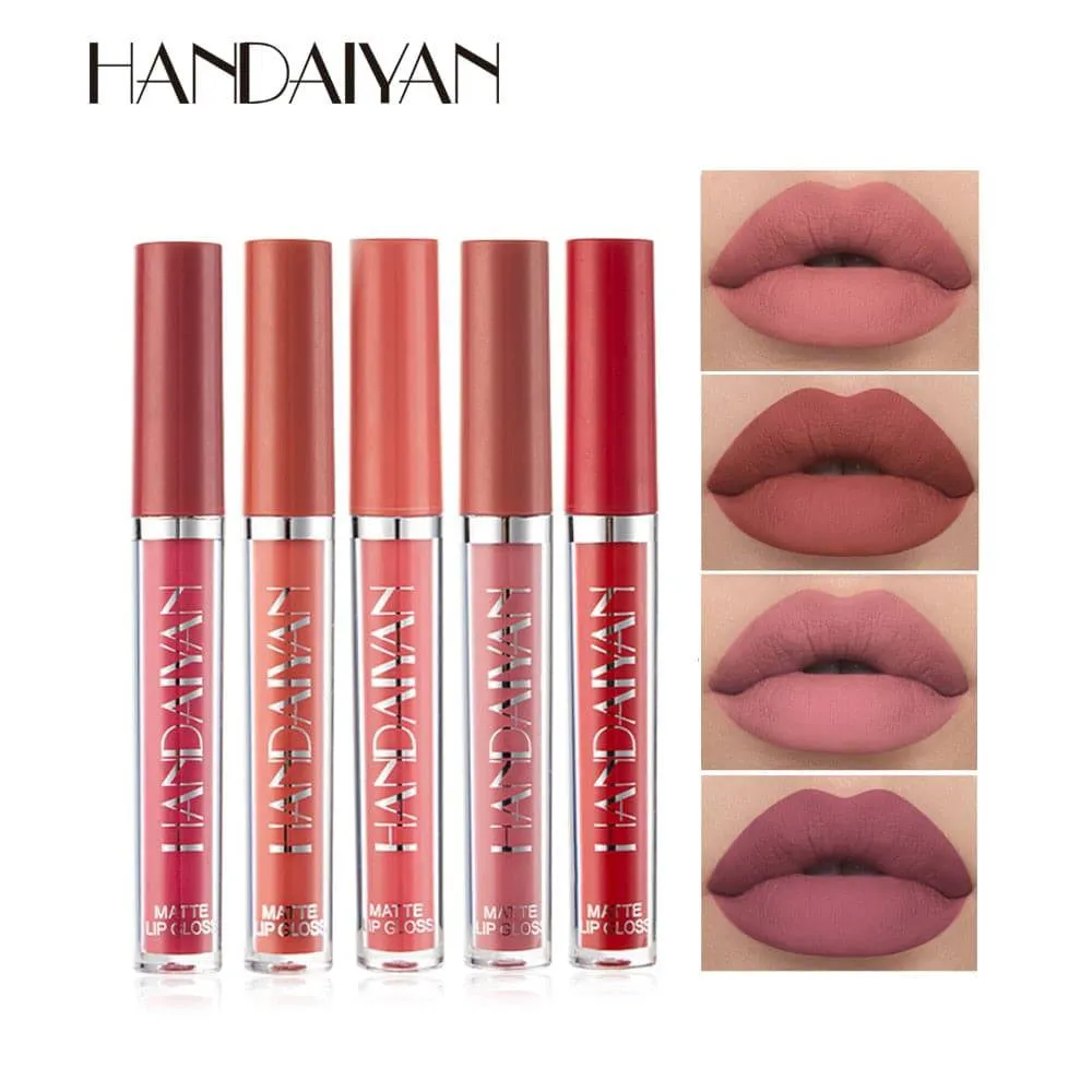 Velvet Matte Lip GLoss Long Lasting Waterproof Makeup Red Nude Liquid Lipsticks Non-Stick Cup Lip Tint
