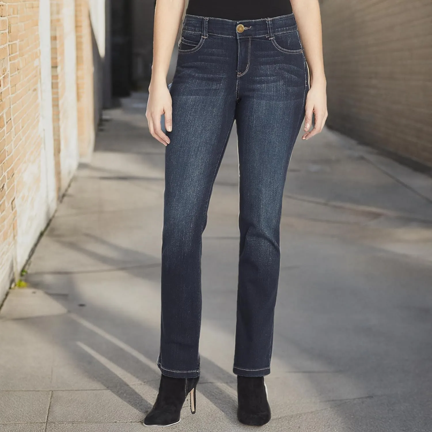 Vintage America Blues Women's F'ab Body Sculpt Straight Leg Denim Jean Pants