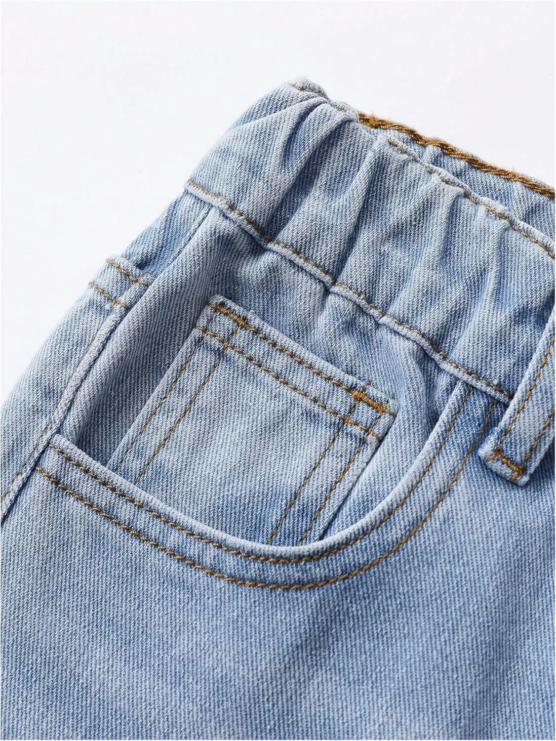 WDIRARA Girl's High Waisted Button Wide Leg Jeans Casual Long Denim Pants with Pocket