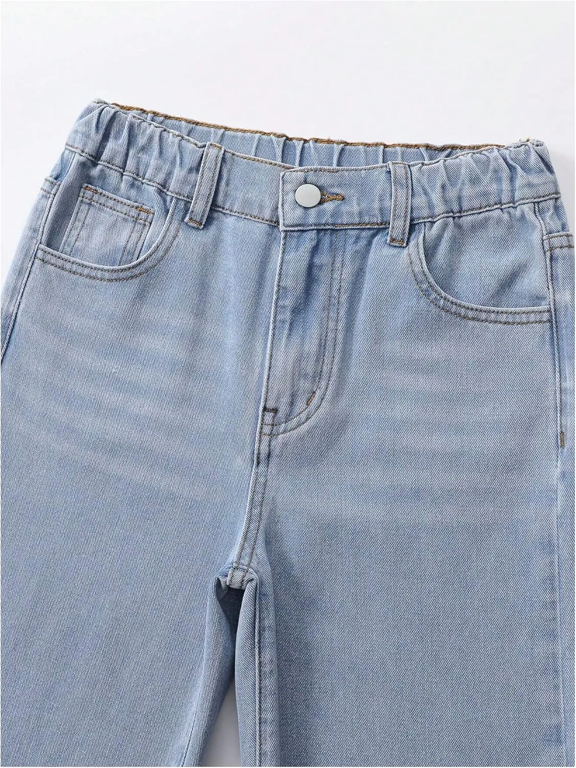 WDIRARA Girl's High Waisted Button Wide Leg Jeans Casual Long Denim Pants with Pocket