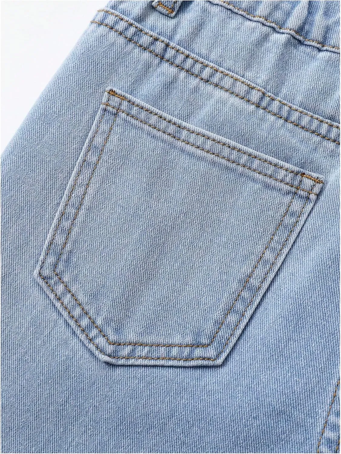WDIRARA Girl's High Waisted Button Wide Leg Jeans Casual Long Denim Pants with Pocket