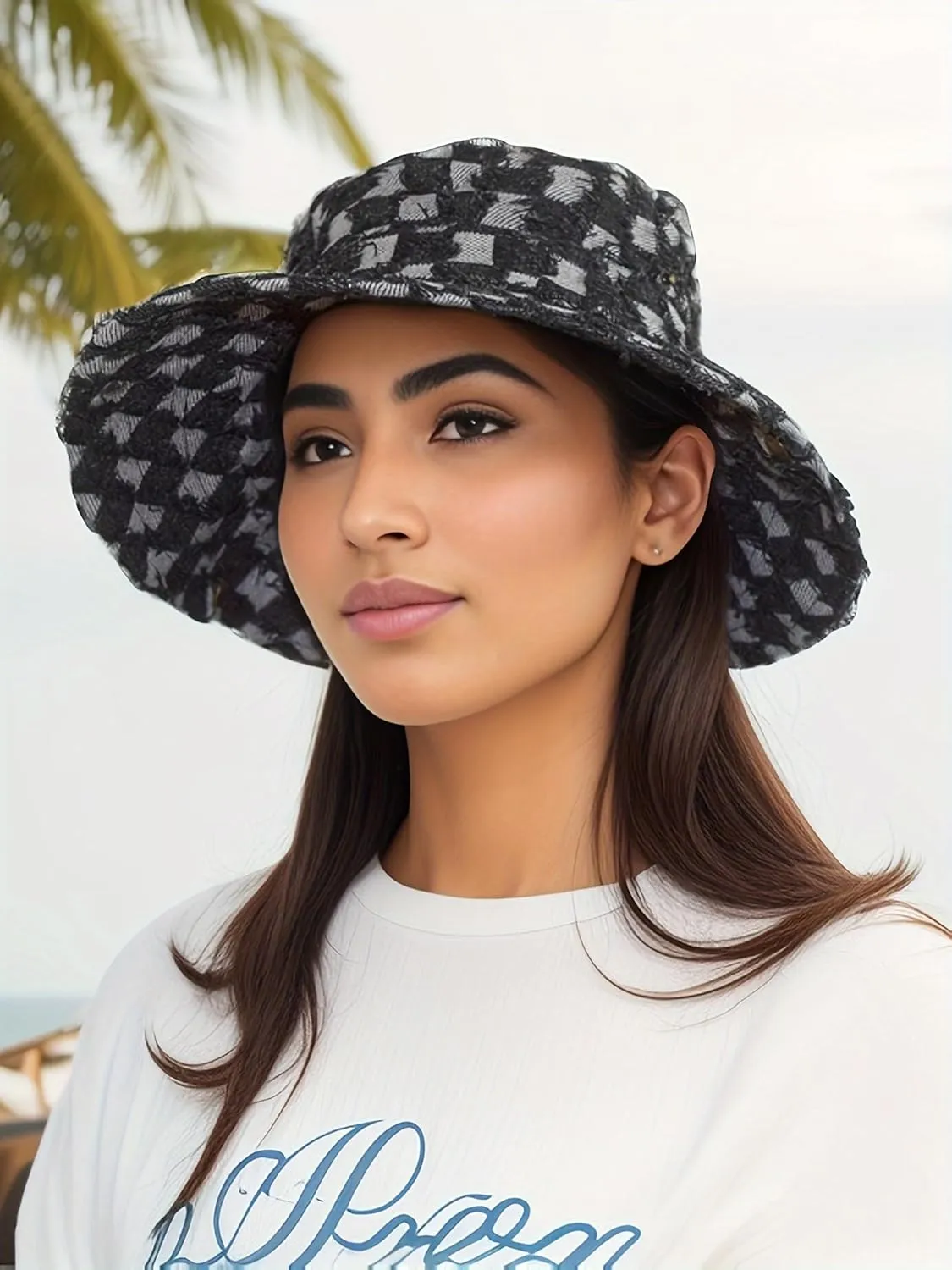 Wide Brim Bucket Sun Hat Packable Cotton Denim Cowboy Sun Hat for Women Men Summer Outdoor Fisherman Cap