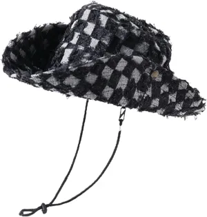 Wide Brim Bucket Sun Hat Packable Cotton Denim Cowboy Sun Hat for Women Men Summer Outdoor Fisherman Cap