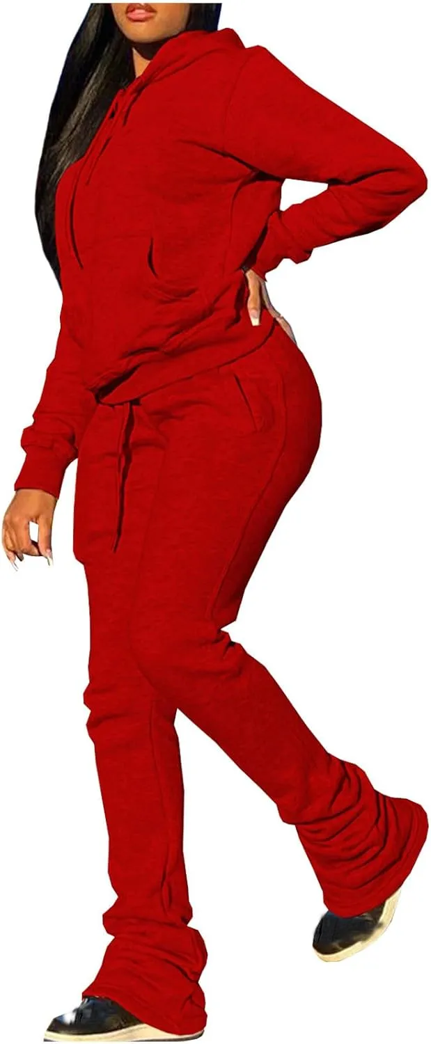 Womens 2 Piece Outfits Oversized Hoodie Sweatsuit and Joggers Sweatpants Sets 2024 Fashion Outfits with Pockets