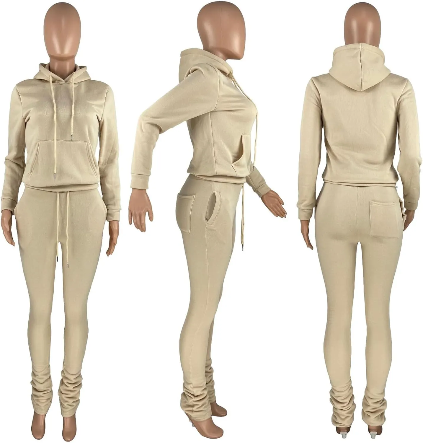 Womens 2 Piece Outfits Oversized Hoodie Sweatsuit and Joggers Sweatpants Sets 2024 Fashion Outfits with Pockets