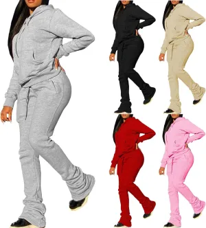 Womens 2 Piece Outfits Oversized Hoodie Sweatsuit and Joggers Sweatpants Sets 2024 Fashion Outfits with Pockets