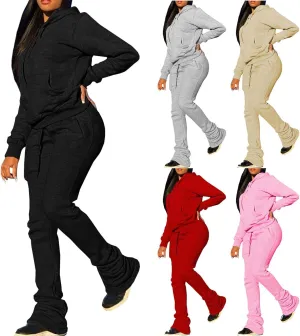 Womens 2 Piece Outfits Oversized Hoodie Sweatsuit and Joggers Sweatpants Sets 2024 Fashion Outfits with Pockets