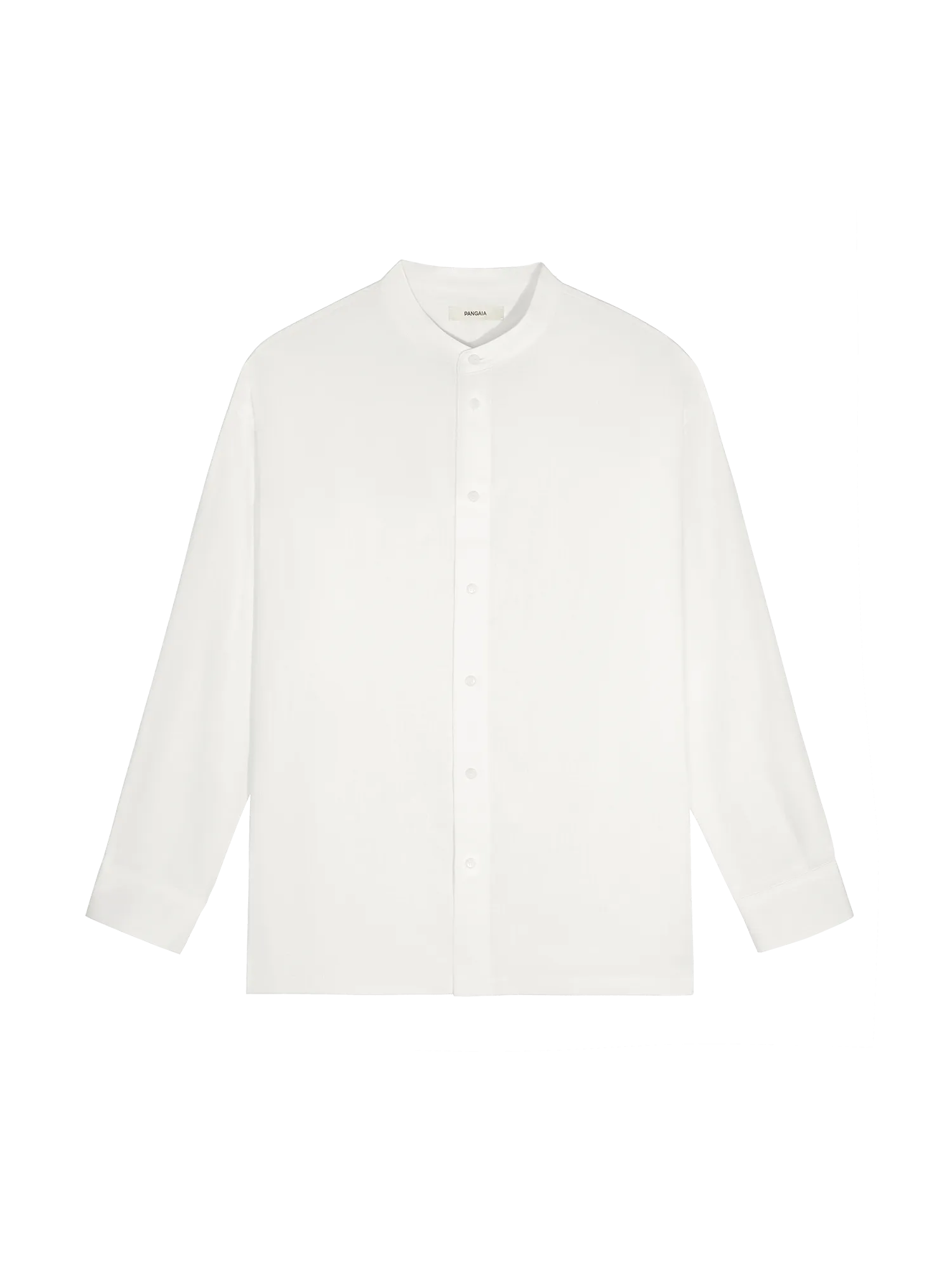 Womens Aloe Linen Mandarin Collar Long Sleeve Shirtoff-white