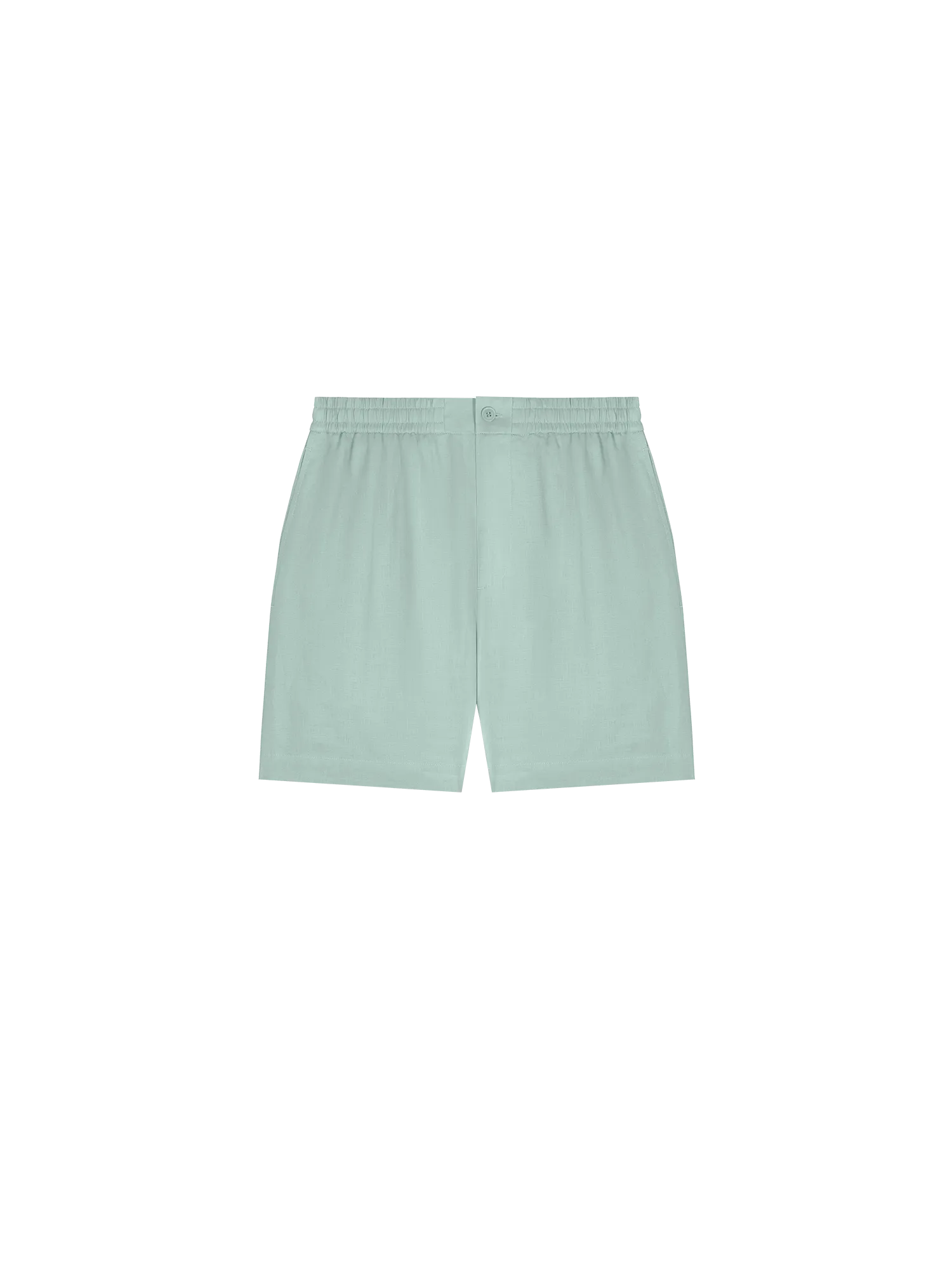 Womens Aloe Linen Mid Length Shortseucalyptus blue