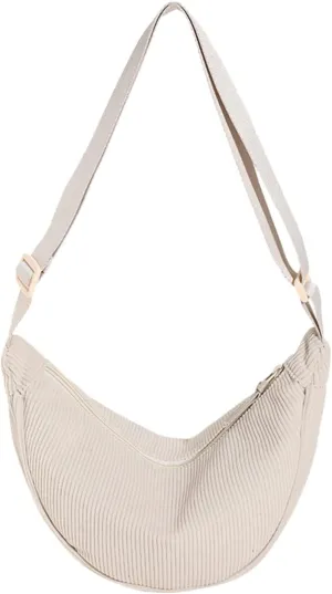 Women's Fashion Solid Color Cordulet Crossbody Bag Dumpling Bag Lightweight Underarm Bags Single (Beige, One Size)