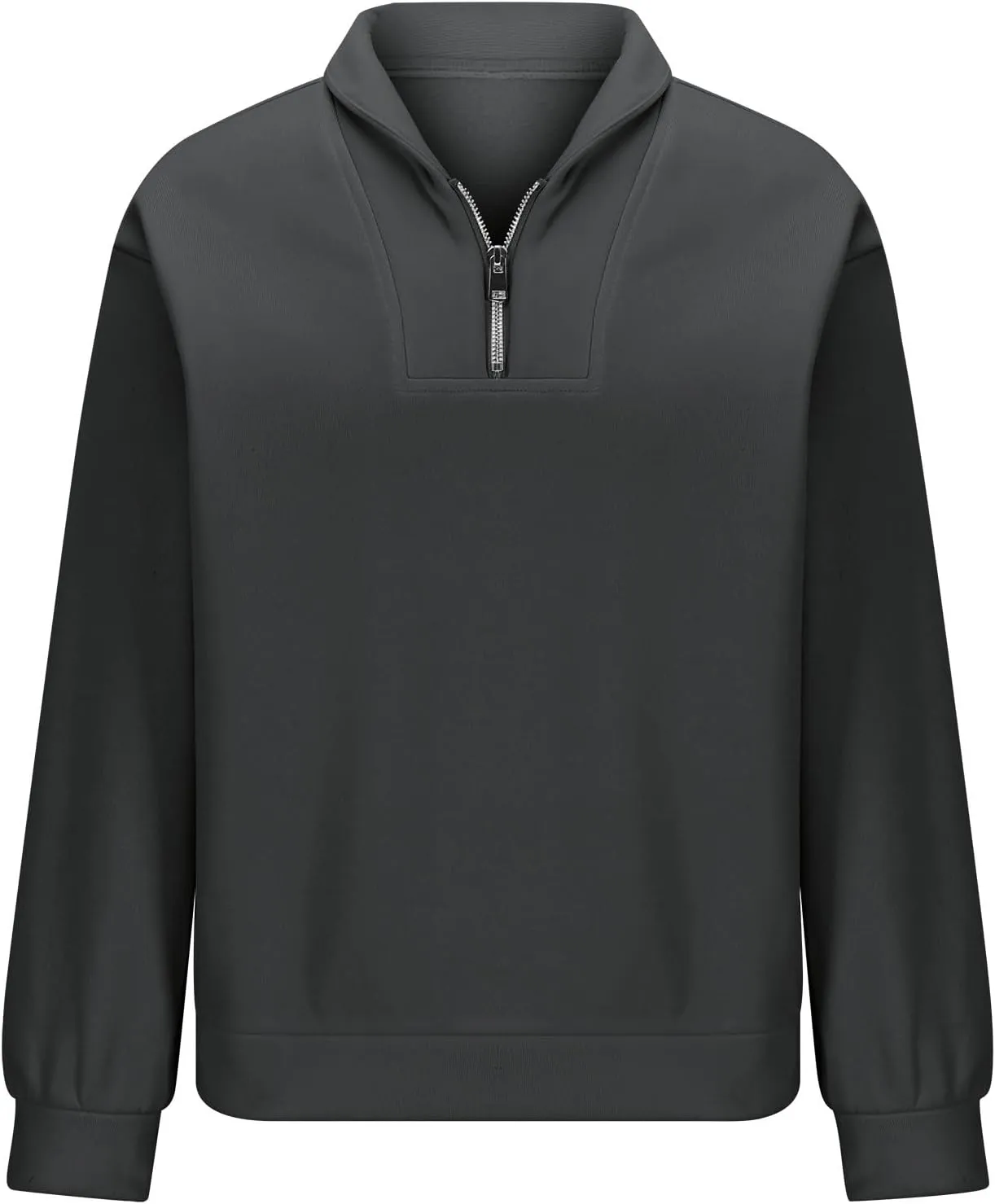 Women's Oversized Quarter Half Zip Hoodies,2024 Casual V Neck Long Sleeve Fleece Sweatshirts,Cute Winter