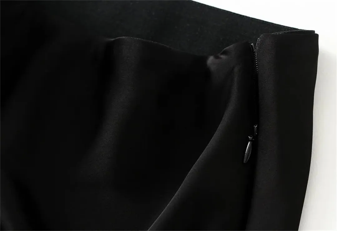 Women's Summer High-Waisted Slim Skirt Elegant Satin Skirt Elastic Waist Mid-Length Office Lady Skirts